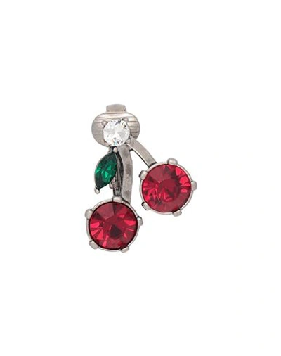 Dsquared2 Man Single Earring Red Size - Brass, Crystal