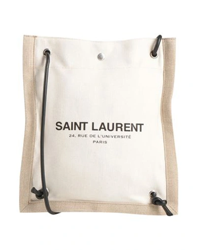 Saint Laurent Woman Cross-body Bag Ivory Size - Textile Fibers In White