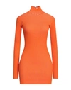 OFF-WHITE OFF-WHITE WOMAN MINI DRESS ORANGE SIZE 4 VISCOSE, POLYESTER