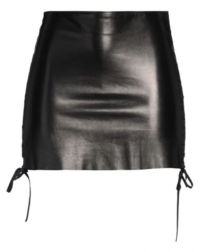 Salvatore Santoro Woman Mini Skirt Black Size 6 Ovine Leather