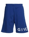 Givenchy Man Shorts & Bermuda Shorts Bright Blue Size L Cotton In Blue