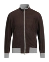 Barba Napoli Man Jacket Dark Brown Size 48 Leather
