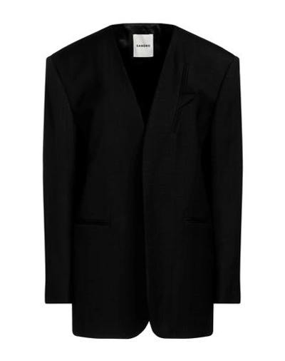 Sandro Woman Blazer Black Size 2 Viscose