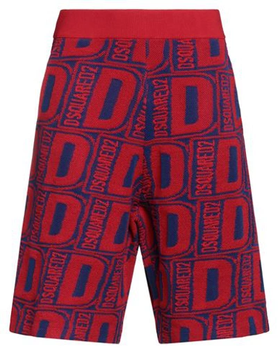 Dsquared2 Man Shorts & Bermuda Shorts Red Size M Wool, Polyester