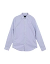 Armani Exchange Man Shirt Slate Blue Size M Cotton In Blue