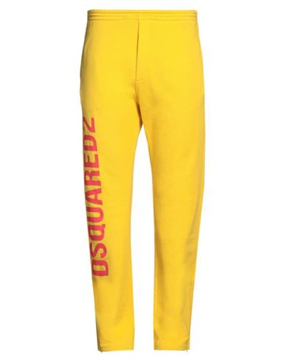 Dsquared2 Man Pants Yellow Size M Cotton