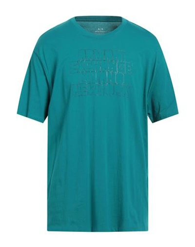 Armani Exchange Man T-shirt Deep Jade Size Xl Cotton In Green