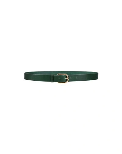 Foer Woman Belt Dark Green Size 42 Soft Leather