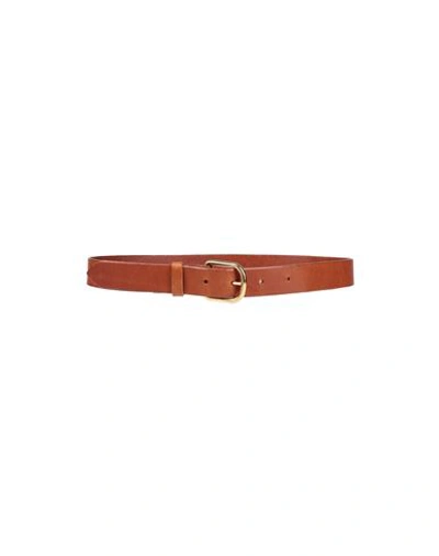 Foer Woman Belt Tan Size 42 Soft Leather In Brown