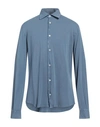 Fedeli Man Shirt Pastel Blue Size 50 Cotton