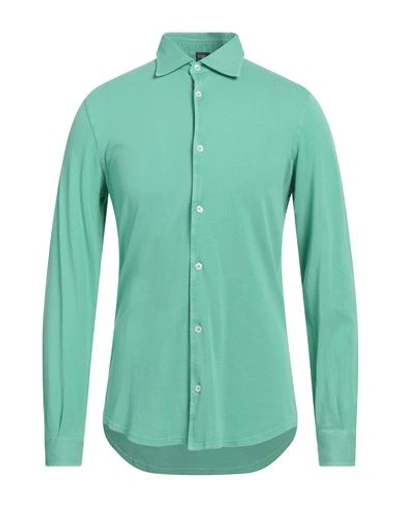 Fedeli Man Shirt Green Size 52 Cotton In Green
