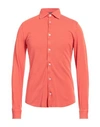 Fedeli Man Shirt Orange Size 52 Cotton