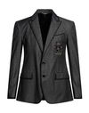 Dolce & Gabbana Man Blazer Black Size 38 Cotton, Silk, Elastane, Brass, Viscose