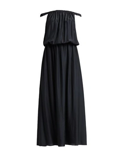Brunello Cucinelli Woman Maxi Dress Steel Grey Size M Silk