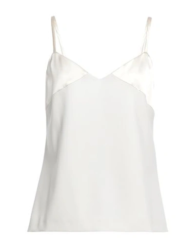 Max Mara Woman Top Cream Size 10 Virgin Wool, Elastane, Silk In White