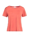 Wool & Co Woman T-shirt Rust Size 4 Cupro, Elastane In Red