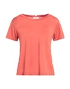 WOOL & CO WOOL & CO WOMAN T-SHIRT RUST SIZE 4 CUPRO, ELASTANE