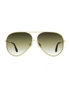 Victoria Beckham Aviator Vb133s Sunglasses Woman Sunglasses Gold Size 61 Metal, Ace