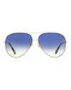 Victoria Beckham Aviator Vb133s Sunglasses Woman Sunglasses Blue Size 61 Metal, Ace