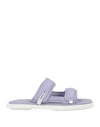 Premiata Woman Sandals Lilac Size 7 Leather, Textile Fibers In Purple