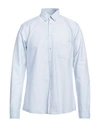 Ploumanac'h Man Shirt Sky Blue Size 16 Cotton, Elastane In Blue