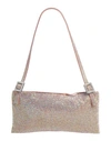 Benedetta Bruzziches Woman Shoulder Bag Pastel Pink Size - Aluminum, Crystal, Textile Fibers