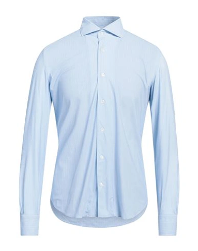 Mazzarelli Man Shirt Sky Blue Size 15 ½ Polyamide, Elastane