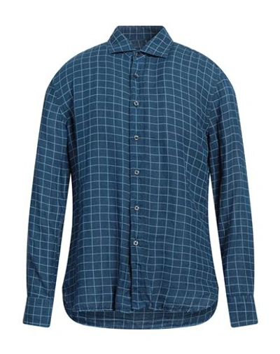 120% Lino Man Shirt Blue Size S Linen