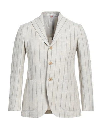 Luigi Borrelli Napoli Man Blazer Light Grey Size 36 Virgin Wool, Silk, Linen