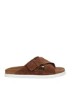 DOUCAL'S DOUCAL'S MAN SANDALS BROWN SIZE 8 LEATHER