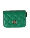 VERSACE VERSACE WOMAN WALLET GREEN SIZE - LEATHER