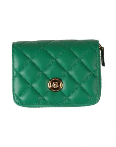 Versace Woman Wallet Green Size - Leather
