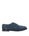 Premiata Man Lace-up Shoes Blue Size 10 Leather In Blue
