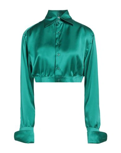 Woera Woman Shirt Green Size 2 Silk