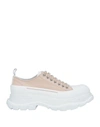 Alexander Mcqueen Woman Sneakers Grey Size 11 Textile Fibers In Pink