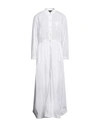Emporio Armani Woman Maxi Dress White Size 12 Cotton, Polyester