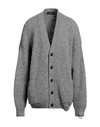 Dsquared2 Man Cardigan Grey Size L Alpaca Wool, Polyamide, Wool