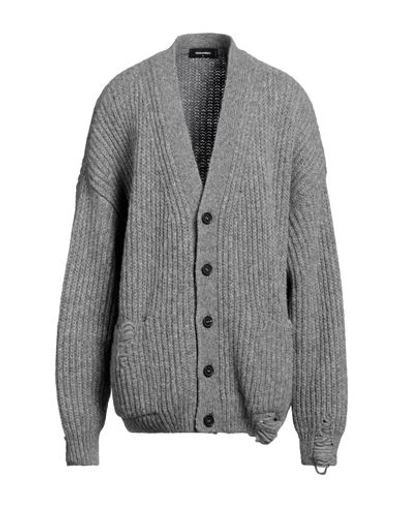 Dsquared2 Man Cardigan Grey Size L Alpaca Wool, Polyamide, Wool