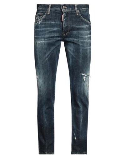 Dsquared2 Man Jeans Blue Size 40 Cotton, Elastane