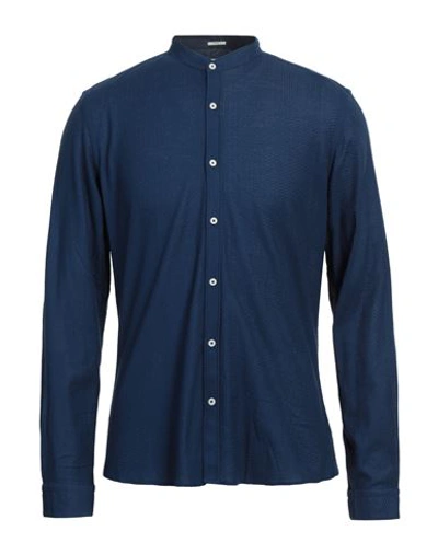 Himon's Man Shirt Navy Blue Size 16 Cotton