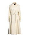 MAJE MAJE WOMAN OVERCOAT & TRENCH COAT LIGHT YELLOW SIZE 1 COTTON, LYOCELL, ELASTANE