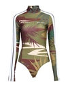 PALM ANGELS PALM ANGELS X MISSONI WOMAN BODYSUIT MILITARY GREEN SIZE S POLYESTER, ELASTANE