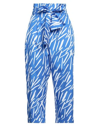Hanita Woman Pants Blue Size 10 Polyester, Elastane