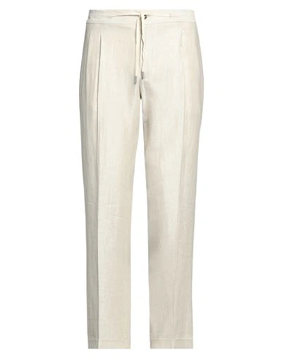 Barba Napoli Man Pants Light Grey Size 44 Linen