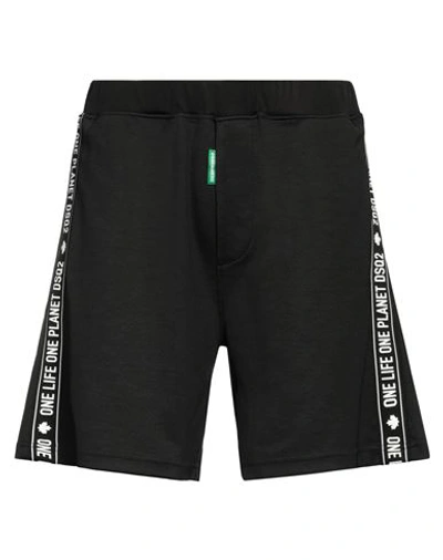 Dsquared2 Man Shorts & Bermuda Shorts Black Size S Cotton