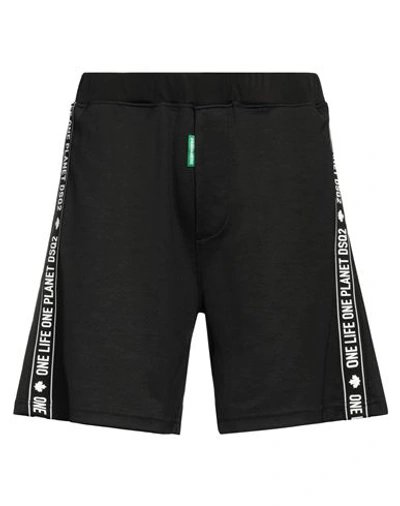 Dsquared2 Man Shorts & Bermuda Shorts Black Size Xl Cotton In Black
