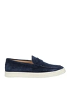 Brunello Cucinelli Suede Slip-on Deck Shoe In Blue