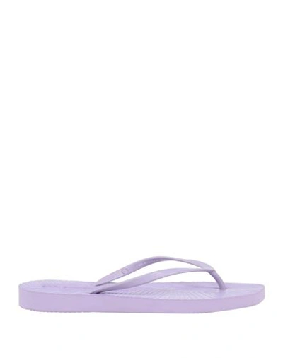 Sleepers Woman Thong Sandal Lilac Size 9 Rubber In Purple