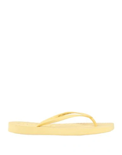 Sleepers Woman Thong Sandal Yellow Size 10 Rubber In Yellow