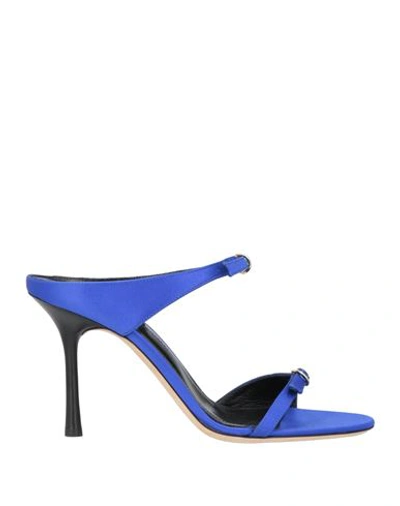 Victoria Beckham Woman Sandals Light Blue Size 11 Textile Fibers